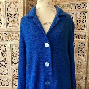 SOLD: Stizzoli Textured Long Knit Blue Coat Jacket